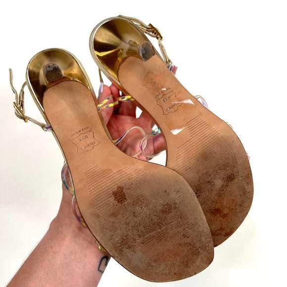 Stuart Weitzman | Iridescent Stiletto 90s Sandal Heel Size 8 - Picture 6 of 6